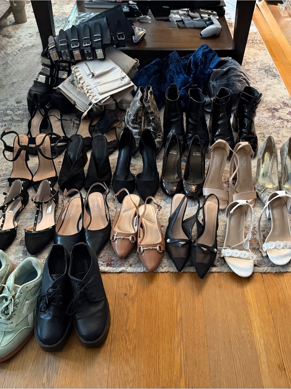 Aldo Black and Nude Mixed-Heel Collection